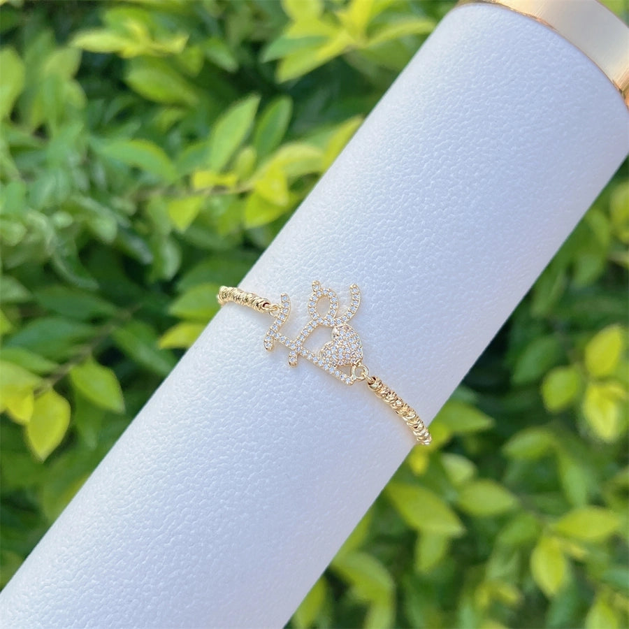 Jewelry Elegant Letter Star Heart Shape Copper Bracelets