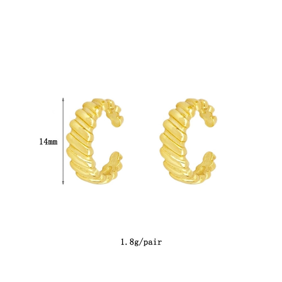 1 Pair Simple Style Geometric Star Inlay Copper Zircon Gold Plated Earrings Ear Studs