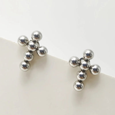 1 Pair IG Style Classic Style Cross 304 Stainless Steel 18K Gold Plated Ear Studs