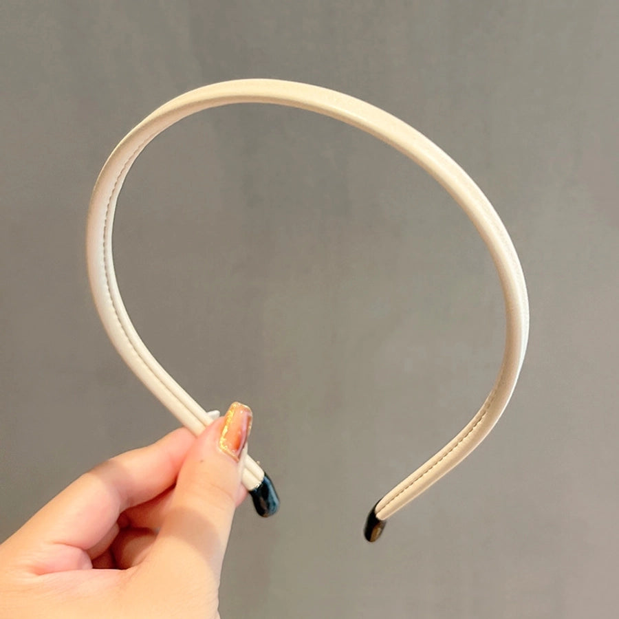 korean solid color leather hair band