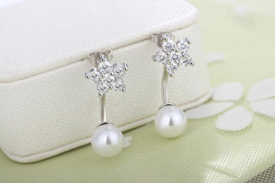 1 Pair Simple Style Classic Style Solid Color Inlay Copper Pearl Zircon Ear Studs