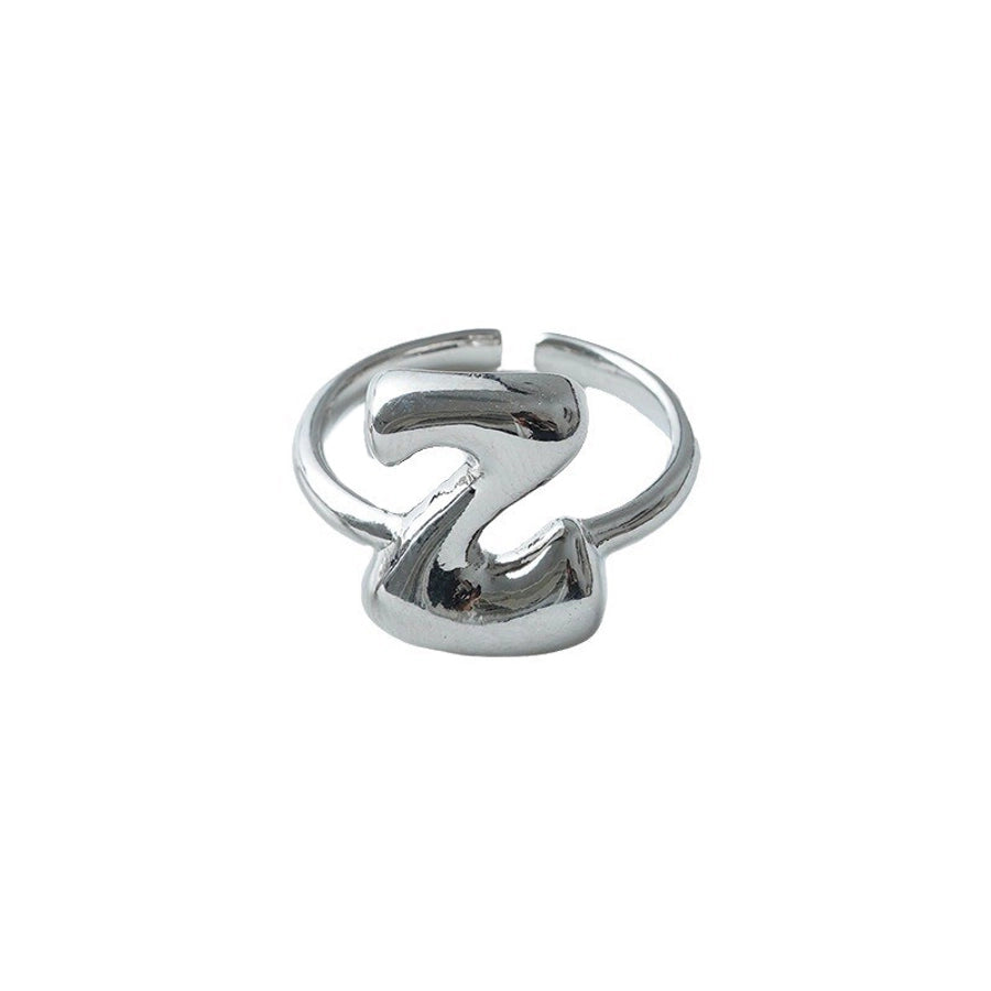 Copper Brass 18K Gold Plated Letter Open Rings