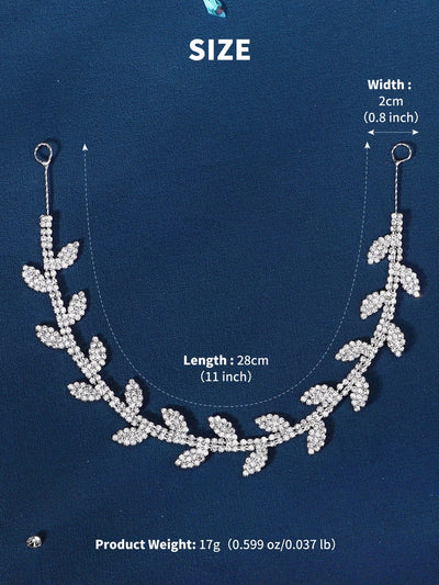 women's simple style leaf alloy plating inlay rhinestones hair band