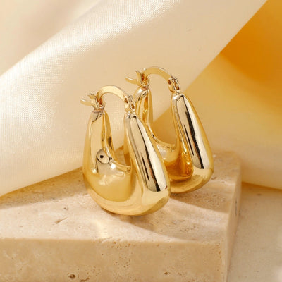 1 Pair Glam Luxurious Korean Style Geometric Inlay Copper Zircon K Gold Plated Ear clip