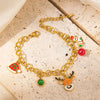 Jewelry Cute IG Style Christmas Hat Christmas Socks Elk Titanium Steel Gem Plating Inlay Bracelets Earrings Necklace