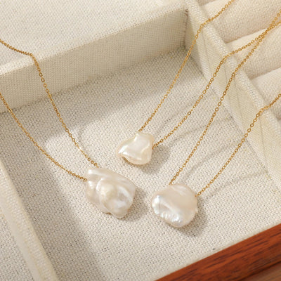 Jewelry Casual Cute Commute Irregular 304 Stainless Steel Freshwater Pearl Pendant Necklace