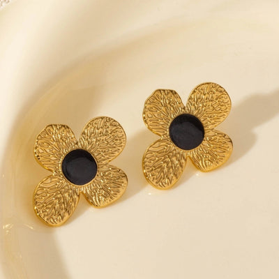 1 Pair Elegant Flower 304 Stainless Steel Ear Studs