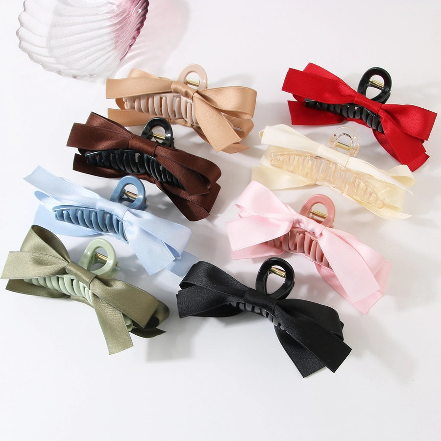 Women's Sweet Simple Style Bow Knot Plastic Hair Clip