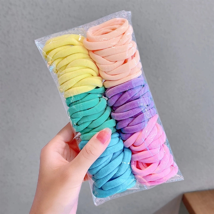 korean candy color towel hair ring combination set simple and versatile rubber band hair headdress