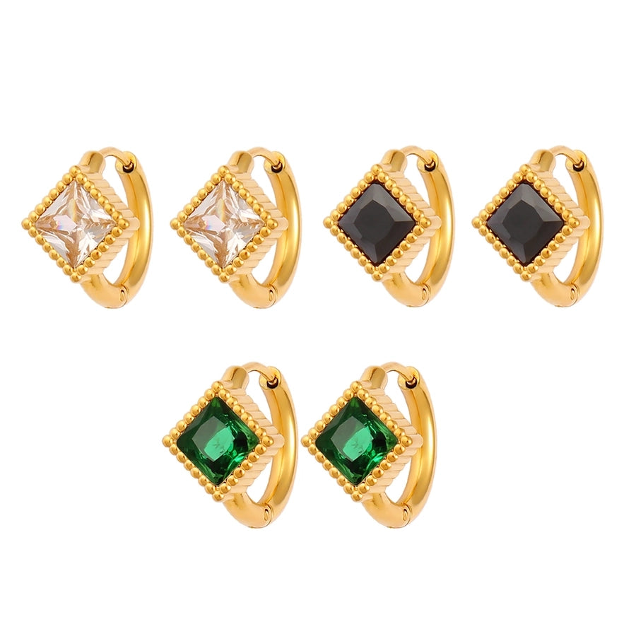 1 Pair Casual Commute Square Plating 304 Stainless Steel 316 Stainless Steel  18K Gold Plated Drop Earrings