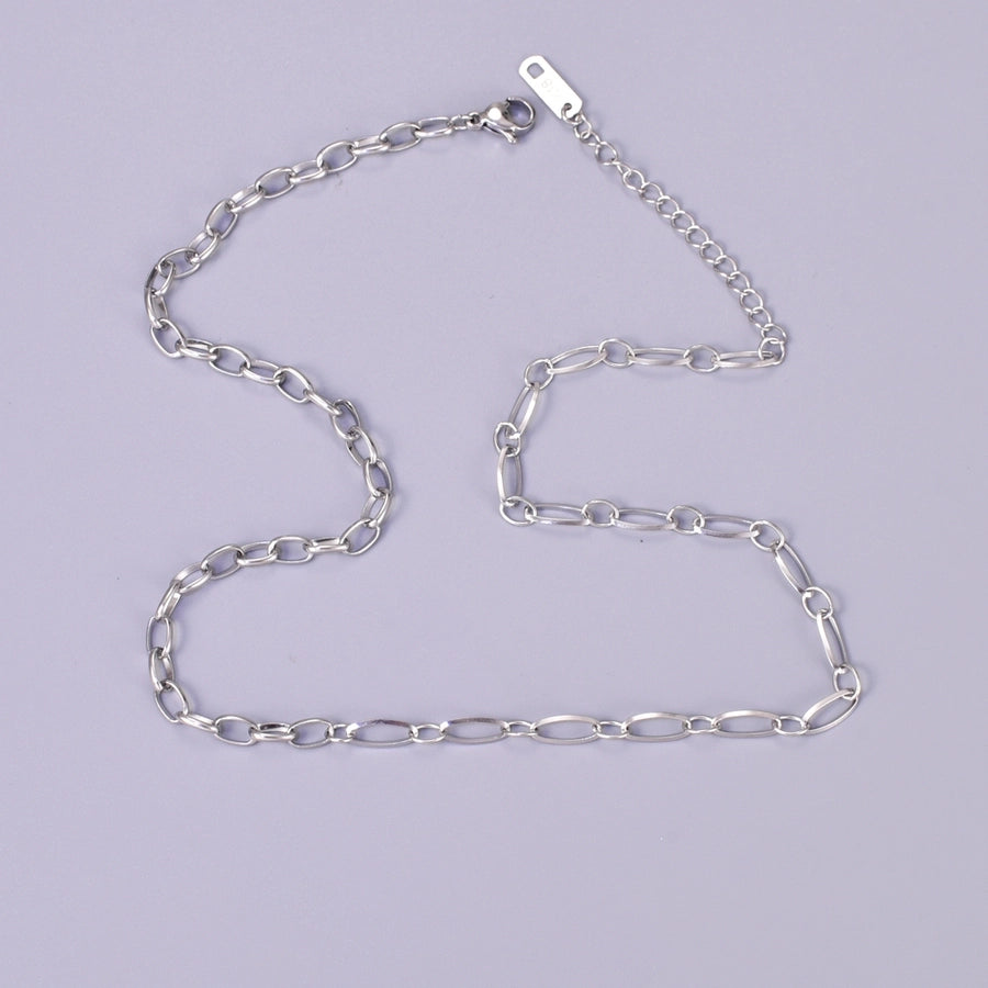 Jewelry Simple Style Classic Style Geometric Titanium Steel 18K Gold Plated Necklace