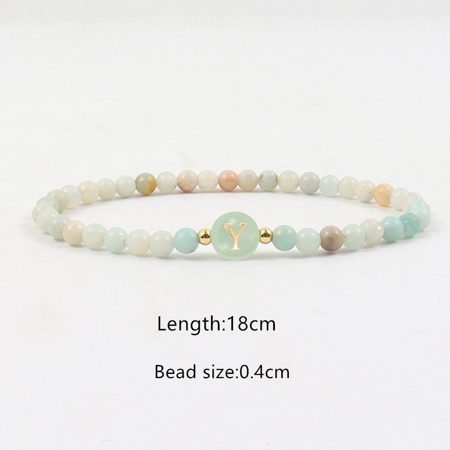 Elegant Simple Style Classic Style Letter natural stone Copper Bracelets In Bulk