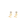 1 Pair Casual Simple Style Classic Style Letter Inlay 201 Stainless Steel 304 Stainless Steel Zircon Drop Earrings