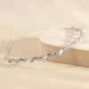 women's simple style waves flower bow knot metal inlay pearl zircon hair band