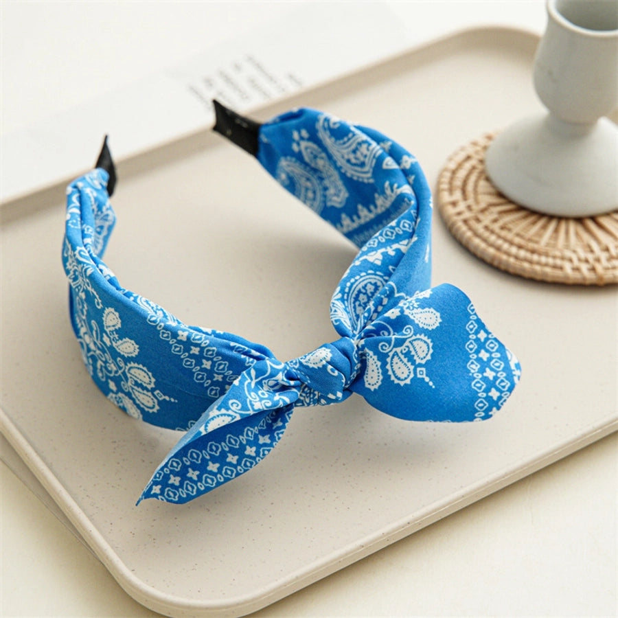 ethnic style printing solid color cloth hair band