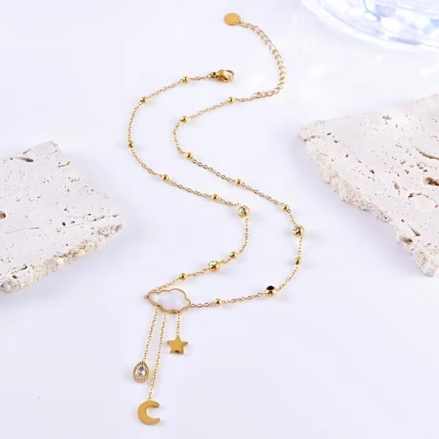 Jewelry French Style Simple Style Clouds Star Moon 304 Stainless Steel 18K Gold Plated Jewelry Set