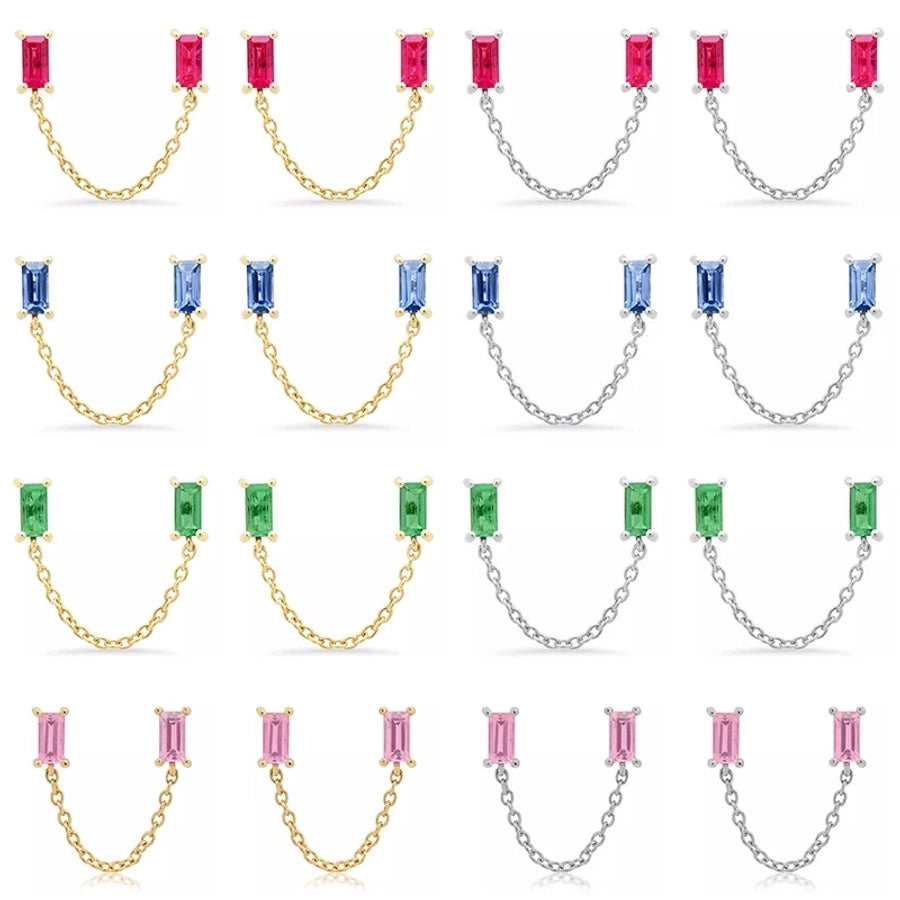 1 Pair Casual Elegant Geometric Copper Zircon 24K Gold Plated Drop Earrings