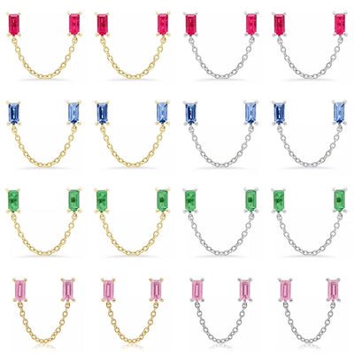 1 Pair Casual Elegant Geometric Copper Zircon 24K Gold Plated Drop Earrings