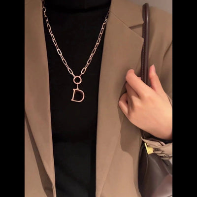 Jewelry Casual Simple Style Streetwear Letter Titanium Steel Plating Pendant Necklace