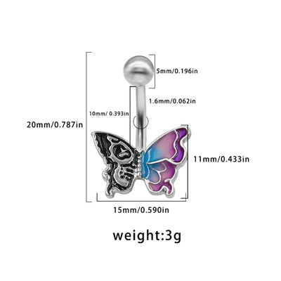 1 Piece Lip Rings Sexy Classic Style Heart Shape Smile Face Butterfly Pure Titanium Titanium Alloy Epoxy Plating Acrylic Rhinestones Glass White Gold Plated Belly Rings