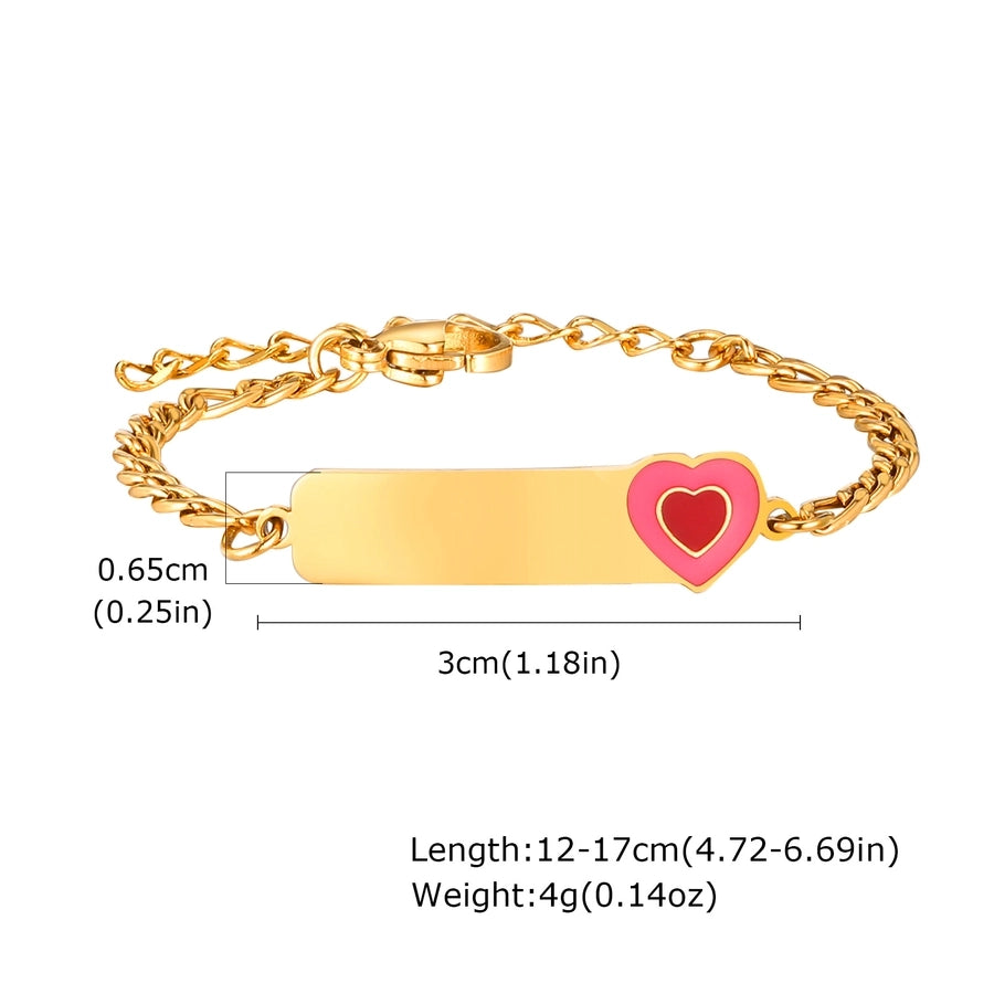 Basic Car Heart Shape Crown 304 Stainless Steel 18K Gold Plated Bracelets In Bulk
