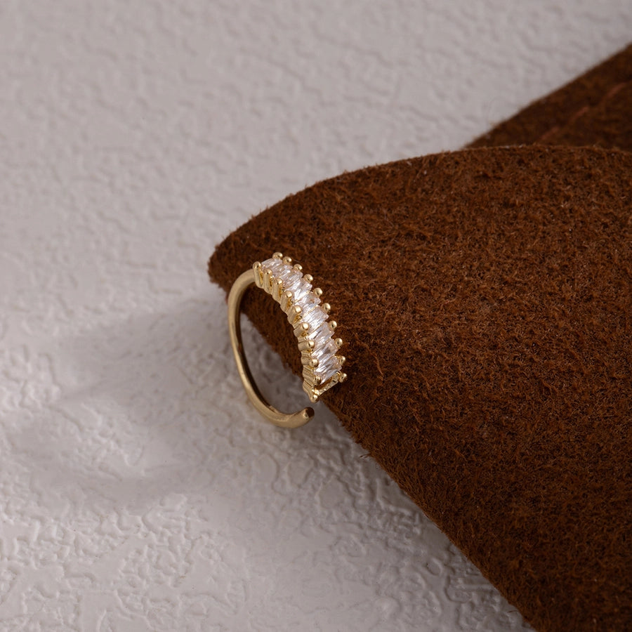 1 Piece Nose Rings & Studs Simple Style Geometric Heart Shape Alloy Plating Inlay Rhinestones Nose Rings & Studs