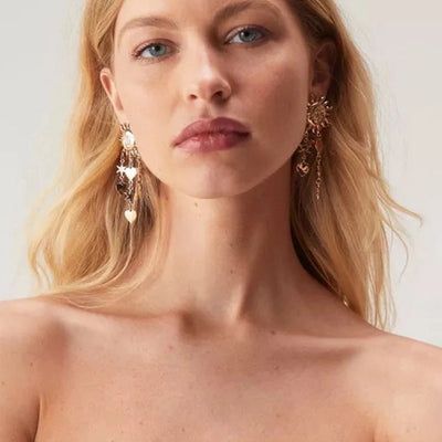 1 Pair Simple Style Classic Style Pentagram Sun Moon 304 Stainless Steel Drop Earrings