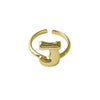 Copper Brass 18K Gold Plated Letter Open Rings