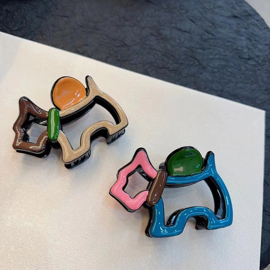 Cartoon Style Cute Sweet Women's Dog Resin Hollow Out Hair Claws