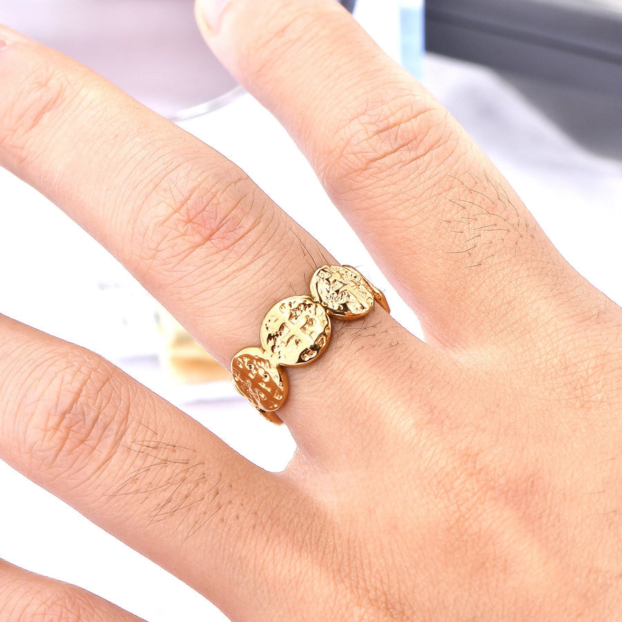 Jewelry Elegant Geometric Solid Color 304 Stainless Steel 18K Gold Plated Open Rings