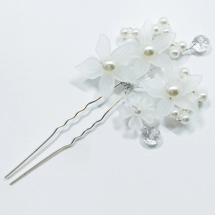 elegant bridal flower arylic imitation pearl hairpin