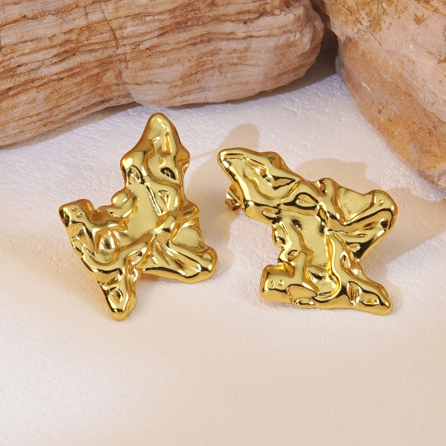 1 Pair Classic Style Geometric Irregular Plating 304 Stainless Steel Imitation Gold  Ear Studs