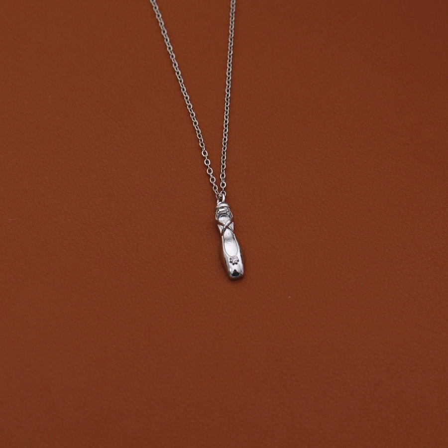 Jewelry Cute Pastoral Ballet shoes Copper Zircon 14K Gold Plated White Gold Plated Pendant Necklace