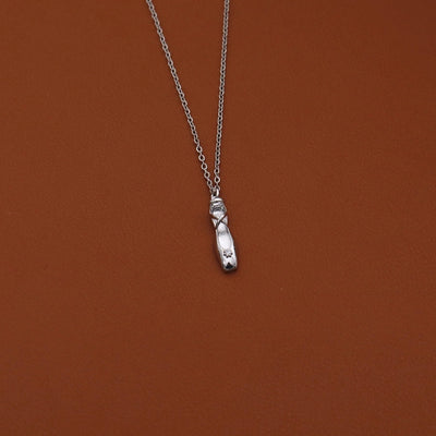 Jewelry Cute Pastoral Ballet shoes Copper Zircon 14K Gold Plated White Gold Plated Pendant Necklace