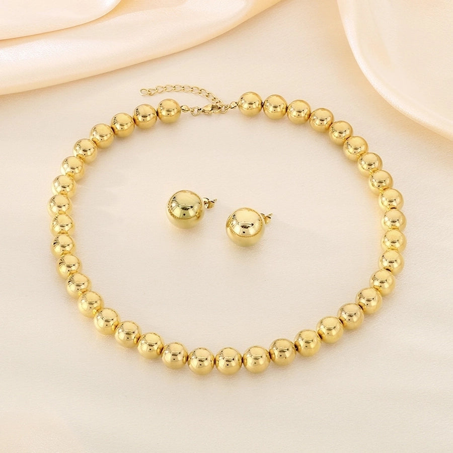 Jewelry Vintage Style Round 304 Stainless Steel 18K Gold Plated Jewelry Set