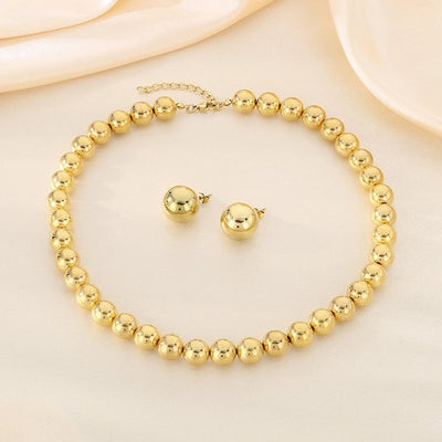 Jewelry Vintage Style Round 304 Stainless Steel 18K Gold Plated Jewelry Set