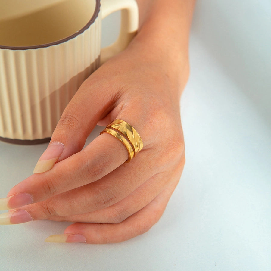 Jewelry Elegant Cross Heart Shape Solid Color Titanium Steel Open Rings