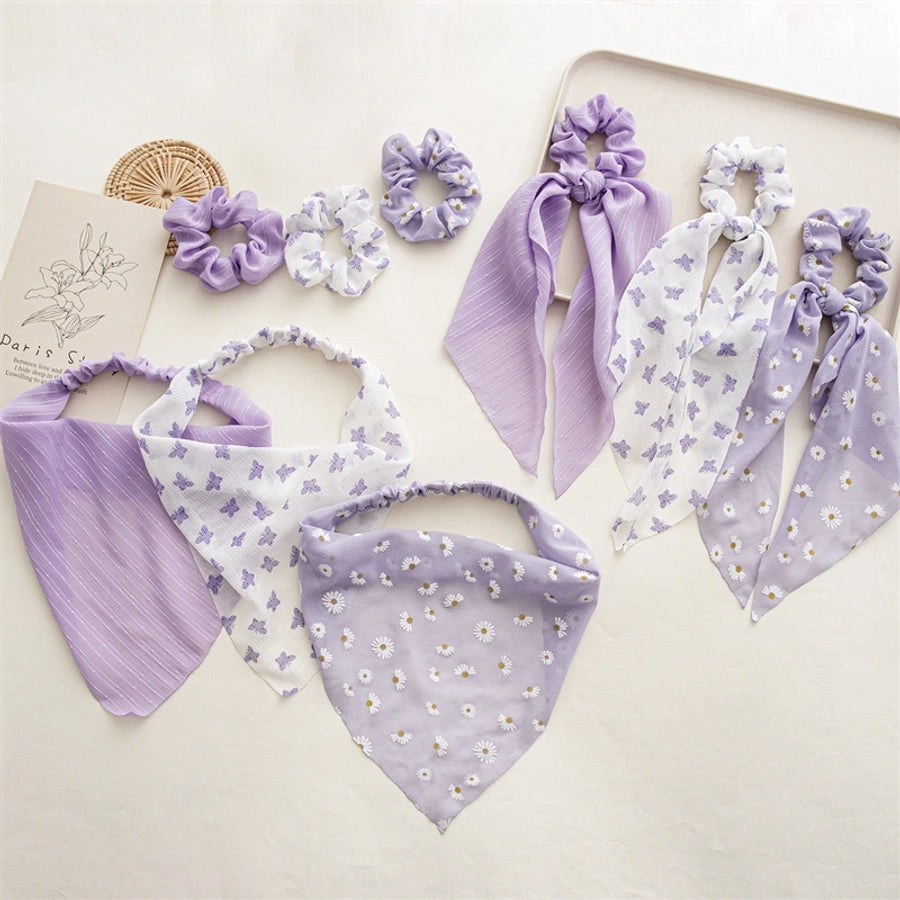 fairy style flower cloth handmade hair tie