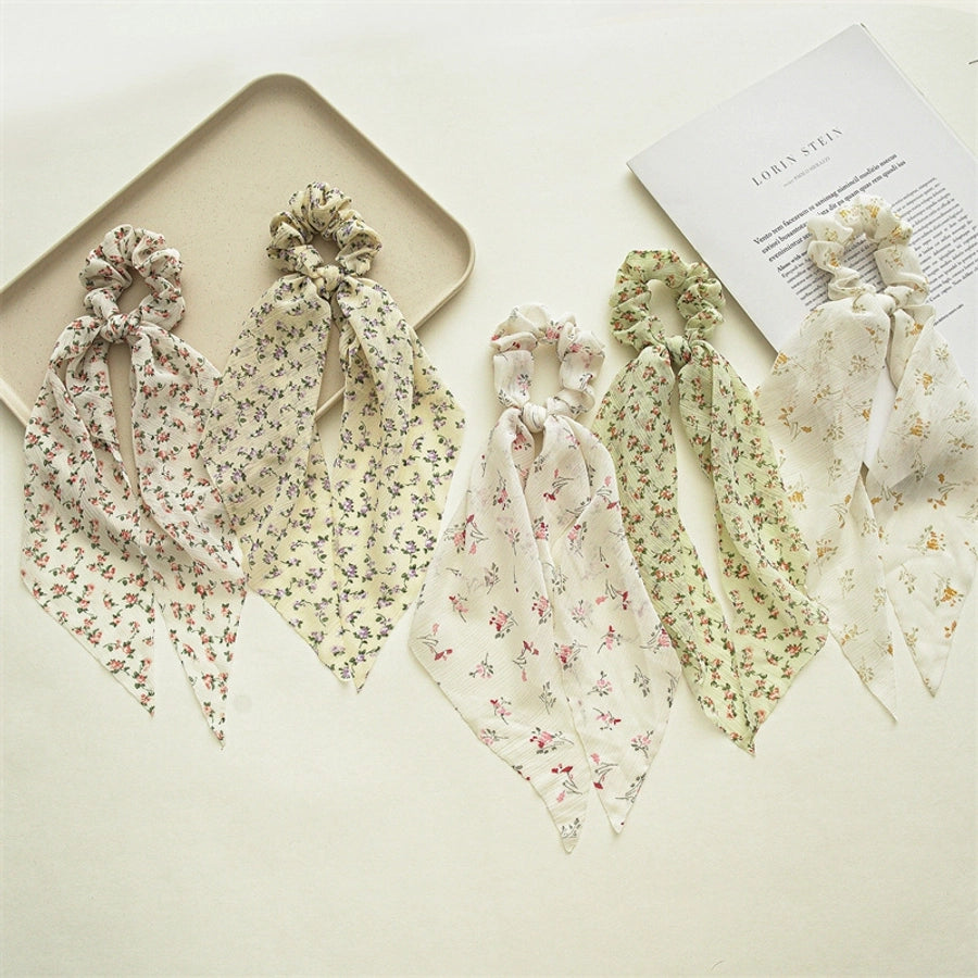 pastoral flower cloth hair tie