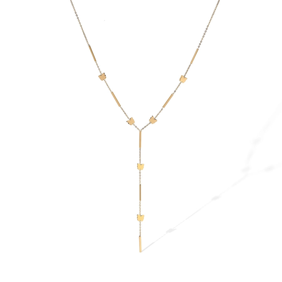 Jewelry Retro Simple Style Commute Geometric Butterfly 304 Stainless Steel Pendant Necklace