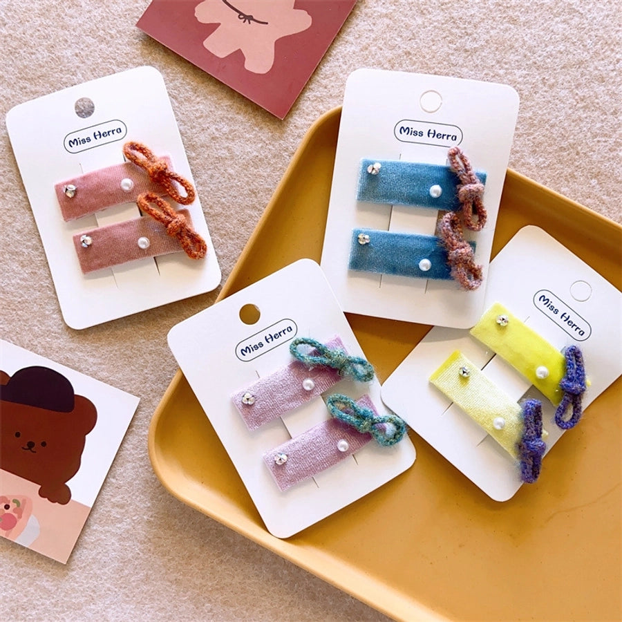 Kid'S Simple Style Classic Style Geometric Cloth Hair Clip