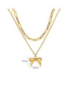 Jewelry Elegant Streetwear Bow Knot 304 Stainless Steel Plating Double Layer Necklaces