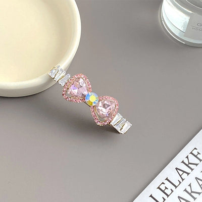 women's elegant bow knot alloy inlay zircon hair clip