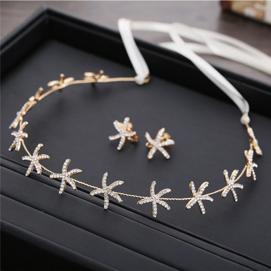 Alloy Diamond Star Bridal Jewelry Sets