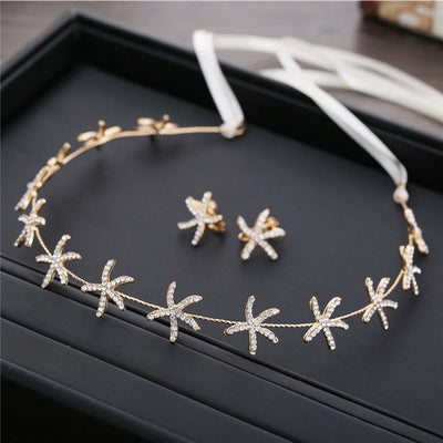Alloy Diamond Star Bridal Jewelry Sets