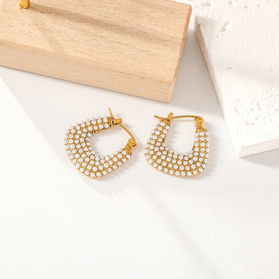 1 Pair Elegant Cute U Shape Geometric 304 Stainless Steel Artificial Pearls Earrings Ear Studs
