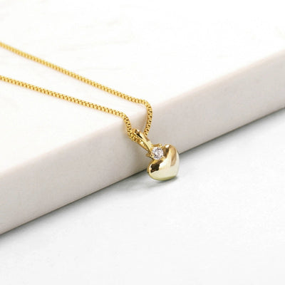 Jewelry Classic Style Heart Shape Copper Zircon Polishing Plating Pendant Necklace