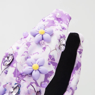 Women's Cute Sweet Flower Petal Imitation Pearl Cloth Inlay Rhinestones Pearl Hair Band