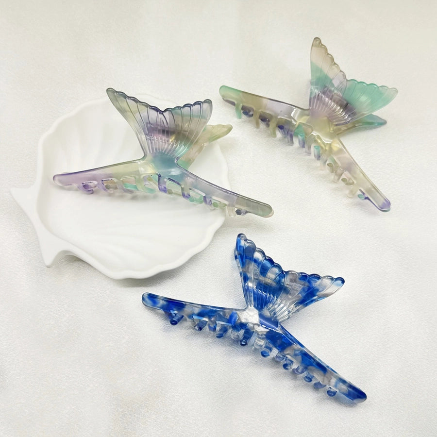 Women's Artistic IG Style Fish Tail Acetic acid sheets Three-dimensional Hair Claws