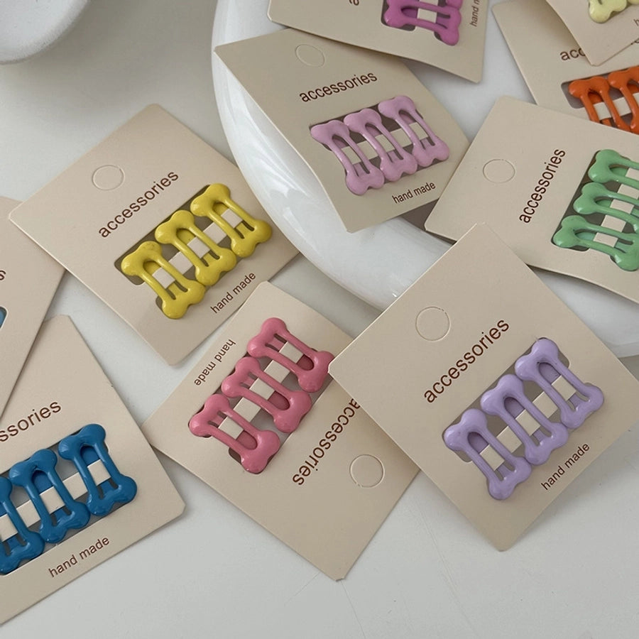 simple style solid color plastic resin hollow out hair clip